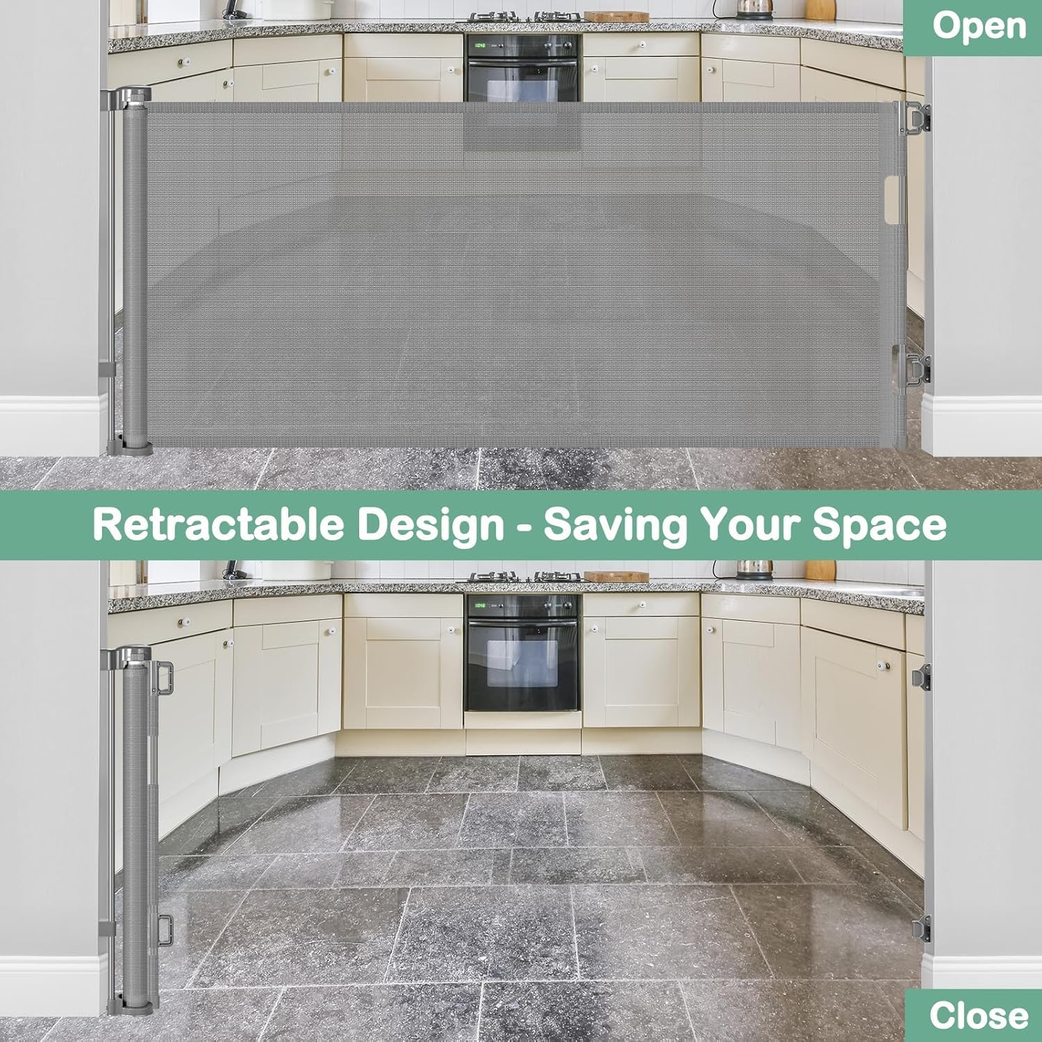 BETERTEK gate installed at multiple angles for doors and stairs
