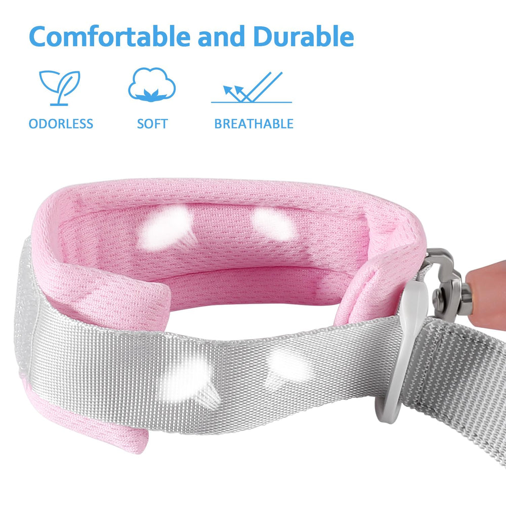 Betertek pink parent-child wrist leash pair for family outings.