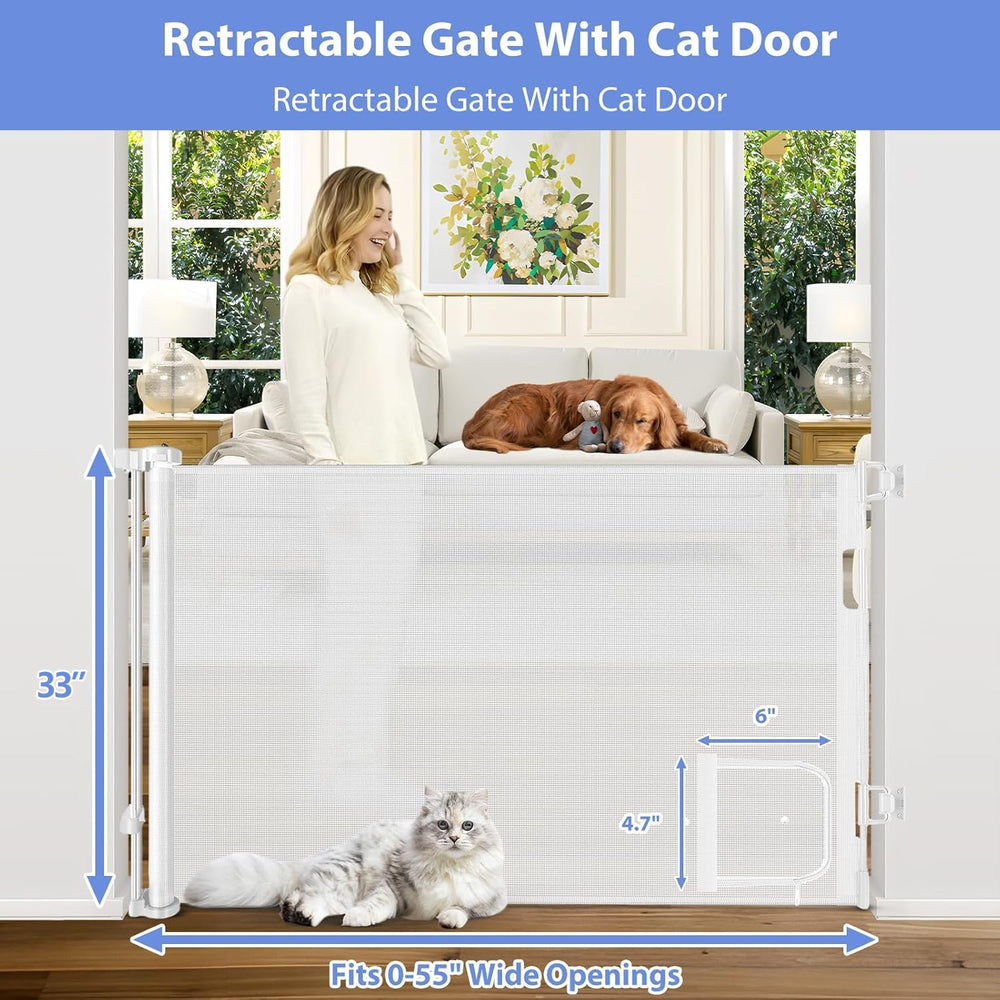 BETERTEK gate cat door open, convenient access for cats while babies stay safe.