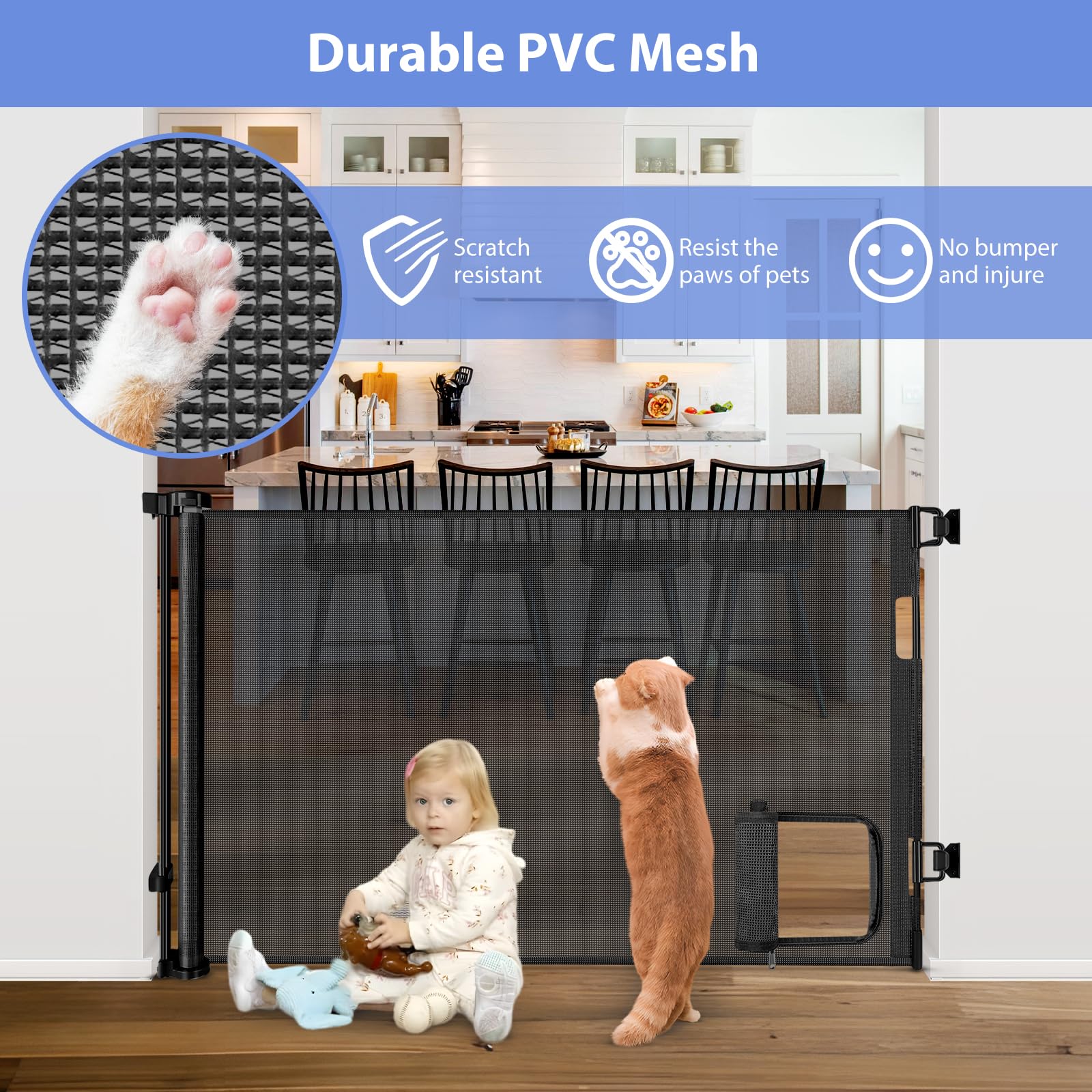 BETERTEK mesh close-up shows scratch-resistant material for active pets.