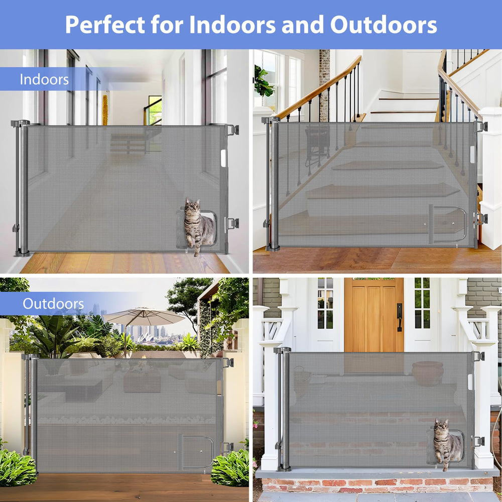 BETERTEK gate shown on stairs demonstrates safe, clearly defined pet zones.