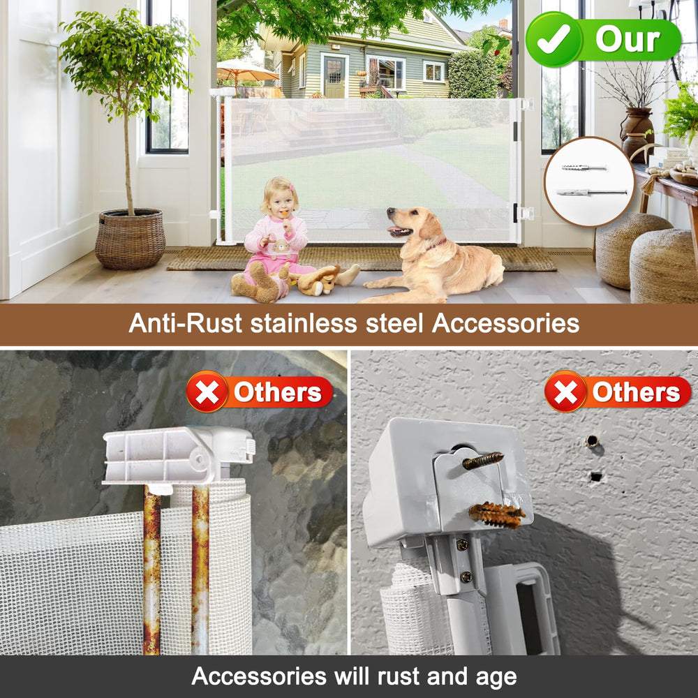 Scratch-resistant mesh protects babies and pets outdoors.
