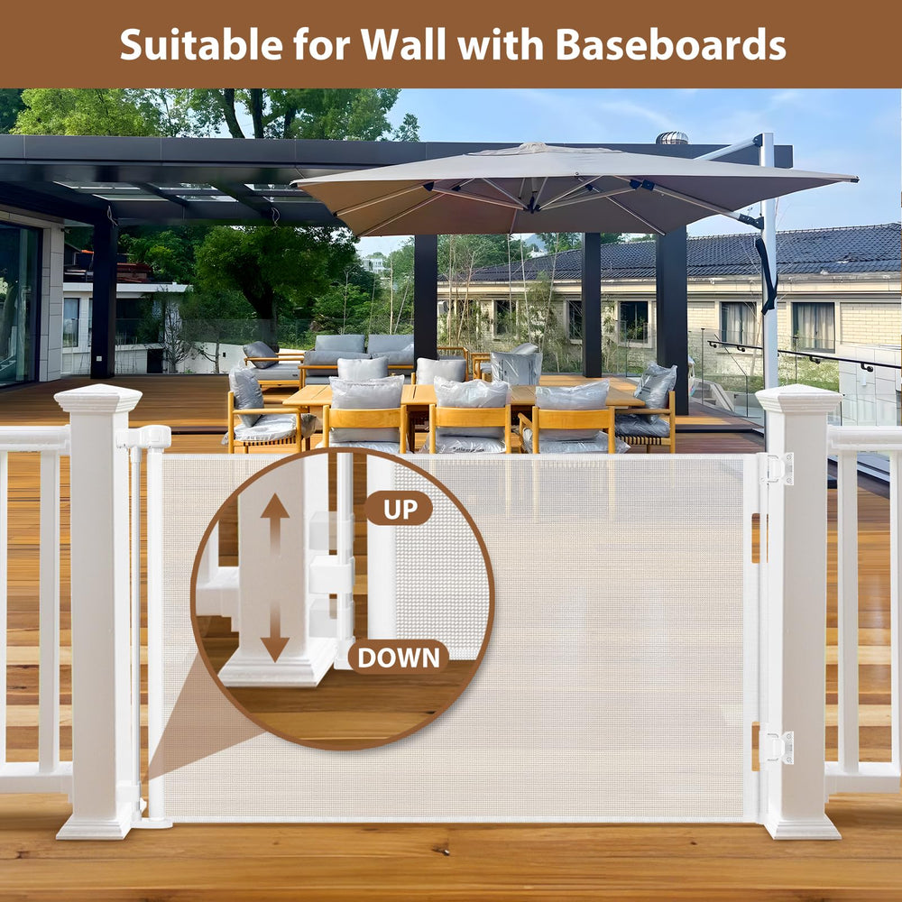 White BETERTEK gate complements modern outdoor spaces.
