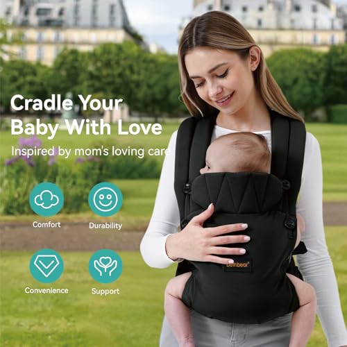 BethBear baby carrier back-design highlights weight distribution for comfortable wear all day.