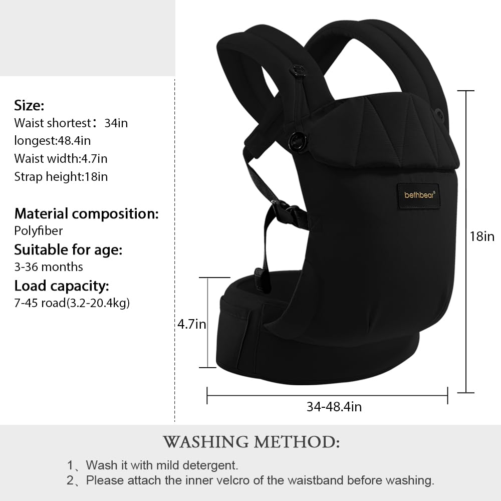 BethBear baby carrier foldable-neck-pad offers extra neck support for peaceful naps.