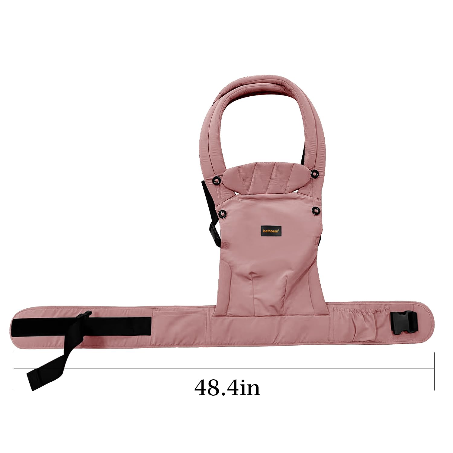 BethBear pink 7-45 lbs range supports growing infant to toddler