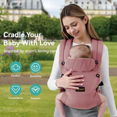 BethBear pink newborn-wearing view highlighting breathable fabric