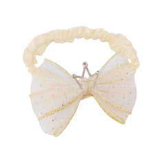 Bethynas baby headband with lace bow in white for gentle daily wear.