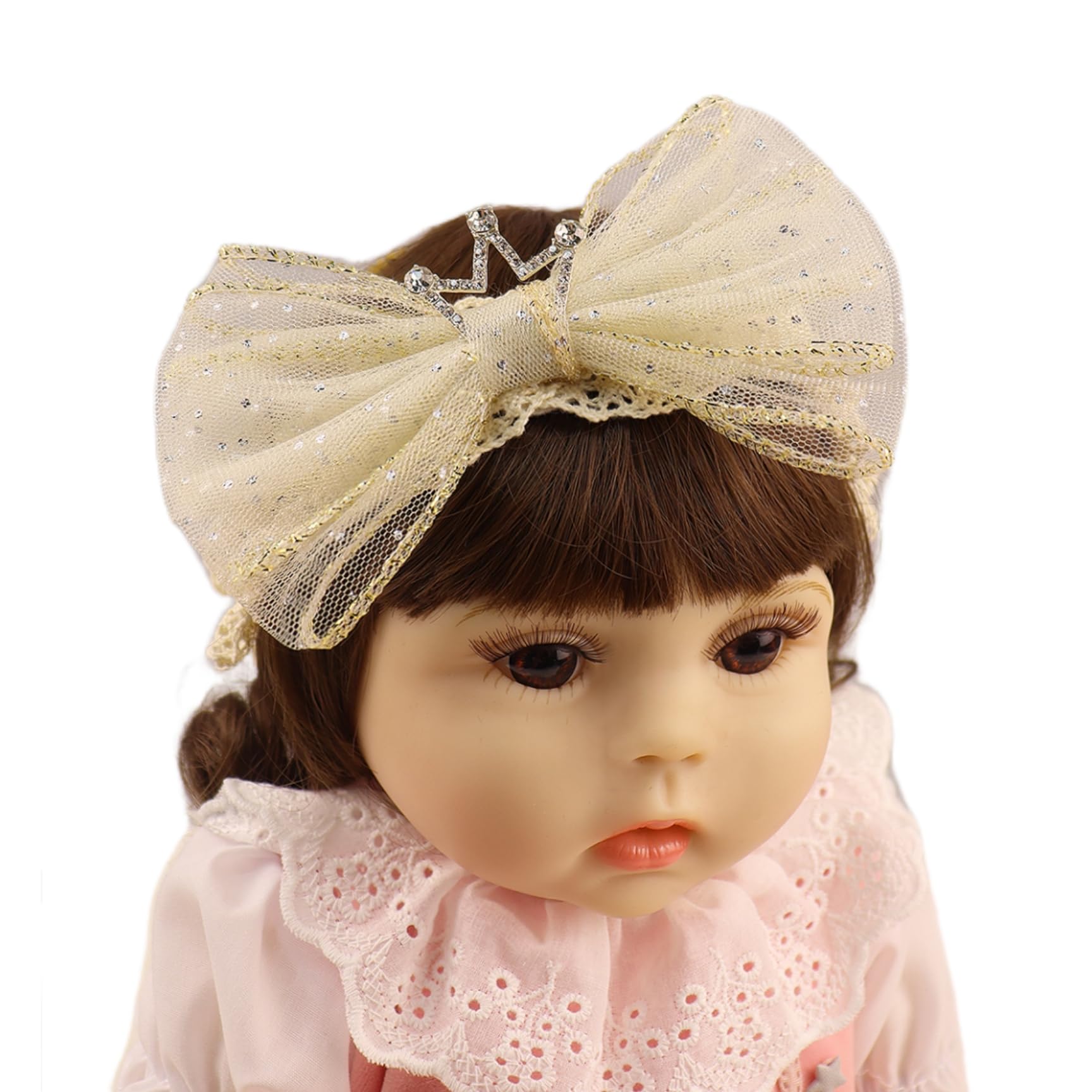 Bethynas bow-knot headband in white, ideal for christening photos.