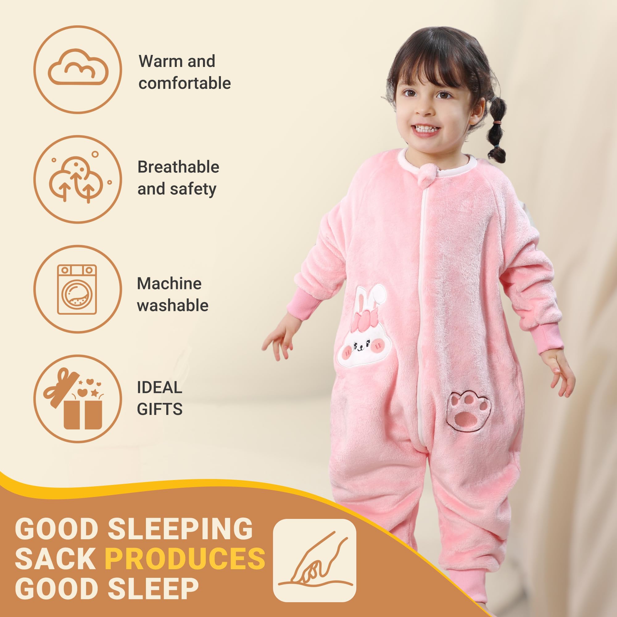 BETTERFUN sleeping bag crotch space supports comfortable leg movement for crawling.