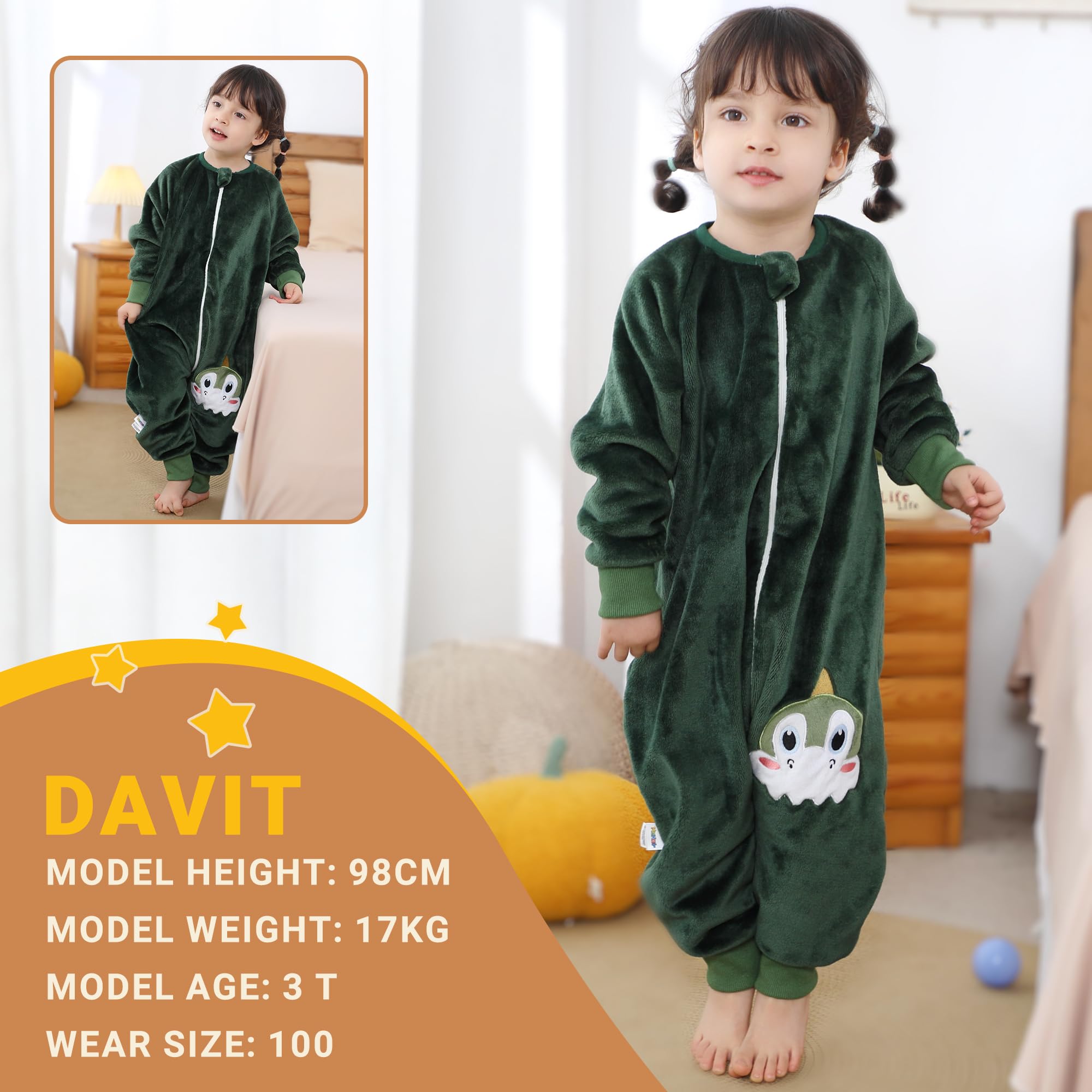 BETTERFUN dark green sleeping bag worn as wearable blanket for indoor warmth