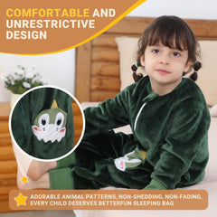 BETTERFUN baby sleeping bag in dark green worn by infant during naps for mobility