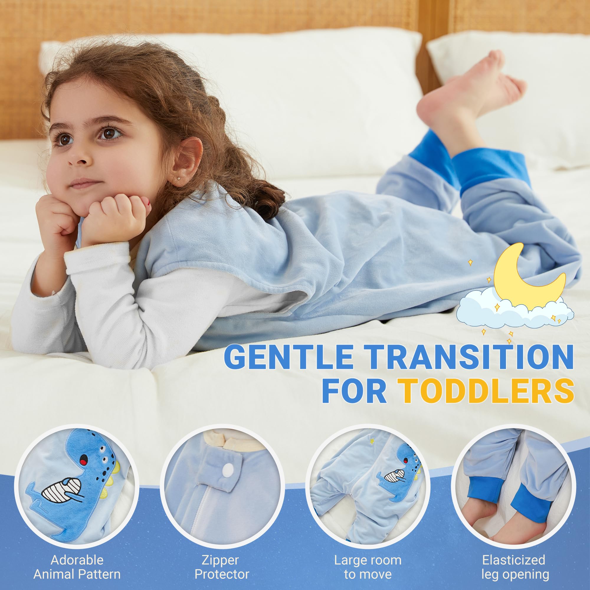BETTERFUN footed sleeping bag provides warmth for indoor use.