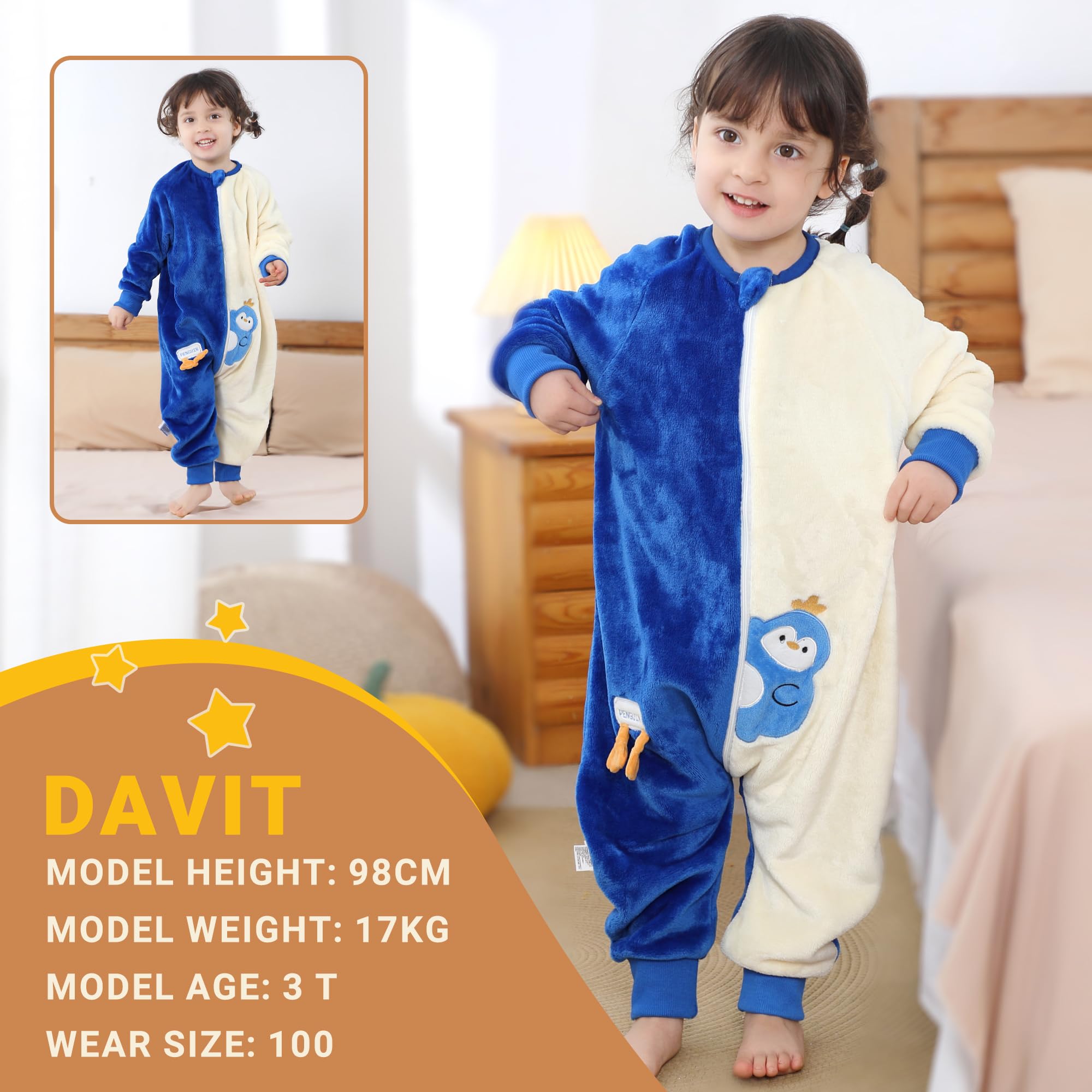 BETTERFUN penguin sleeping bag footed style keeps the core warm