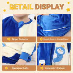 BETTERFUN Penguin Sleeping Bag split-leg design supports crawling and walking