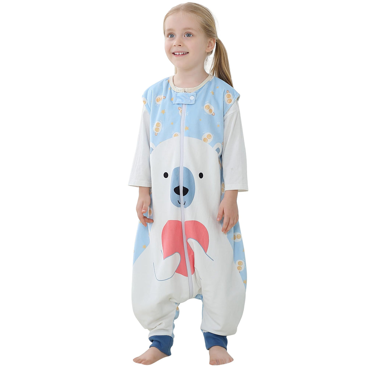 BETTERFUN bear-design sleeping sack close-up shows breathable fabric and cozy warmth