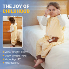 Roomy crotch and split-leg design on BETTERFUN sleeping sack