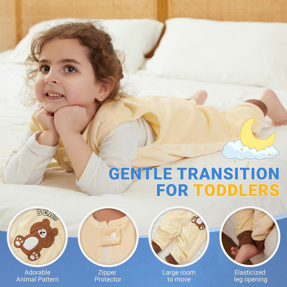 Sleeveless BETTERFUN sleeping sack allows arm movement for toddlers