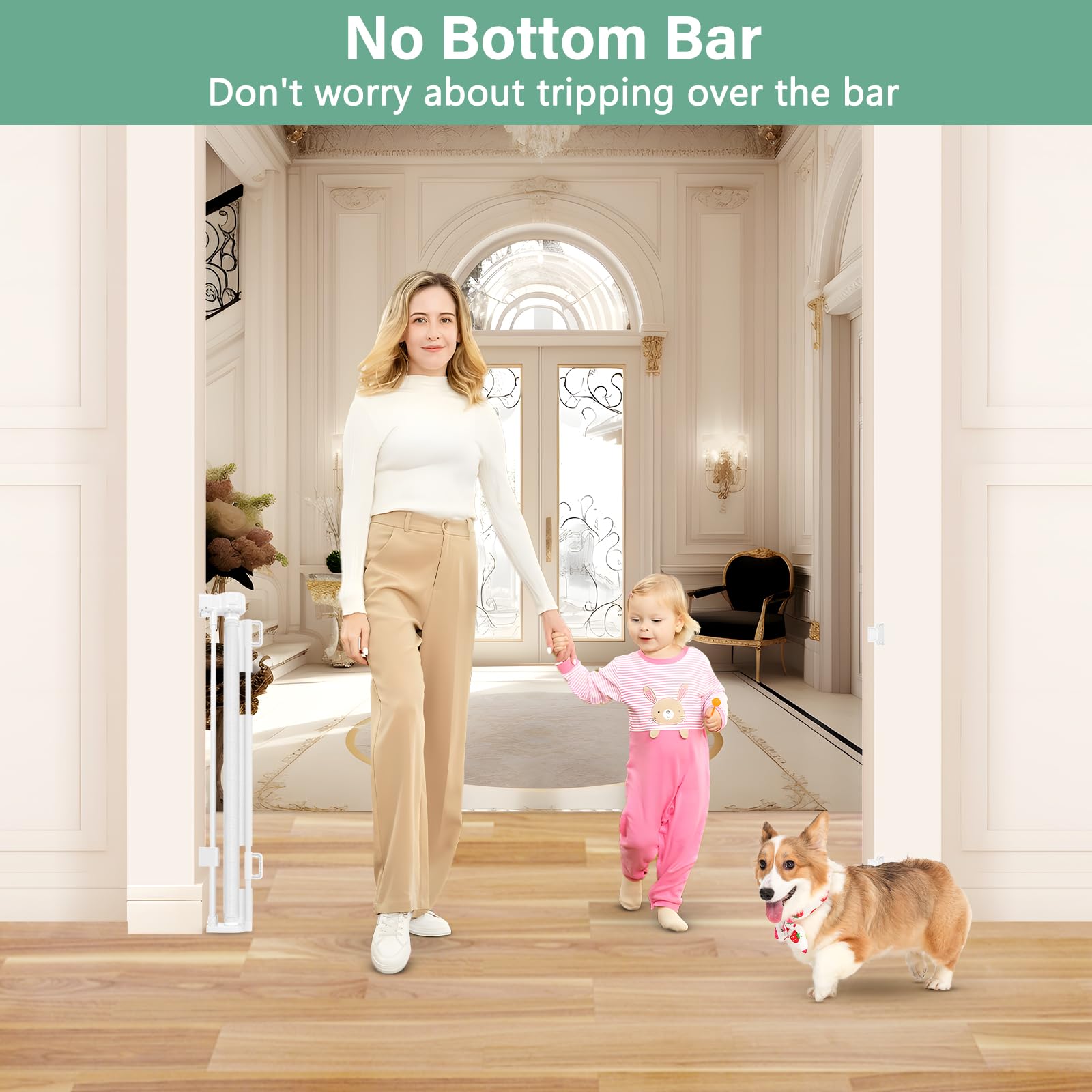 Baseboard adjustable installation for different home trims.