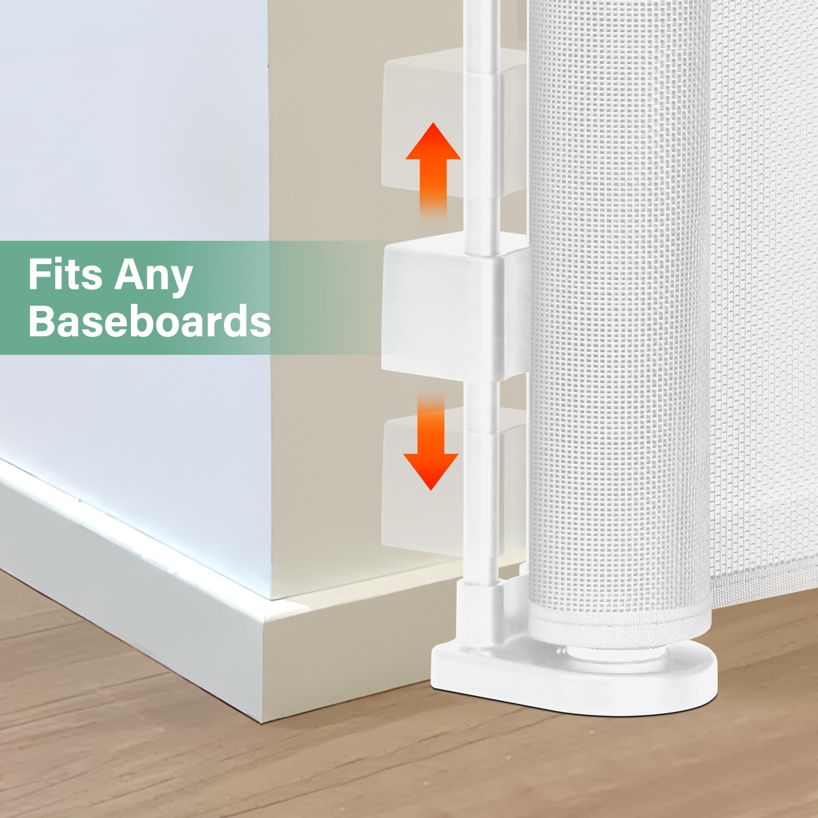 Pet-friendly and kid-safe gate suitable for dogs and children.