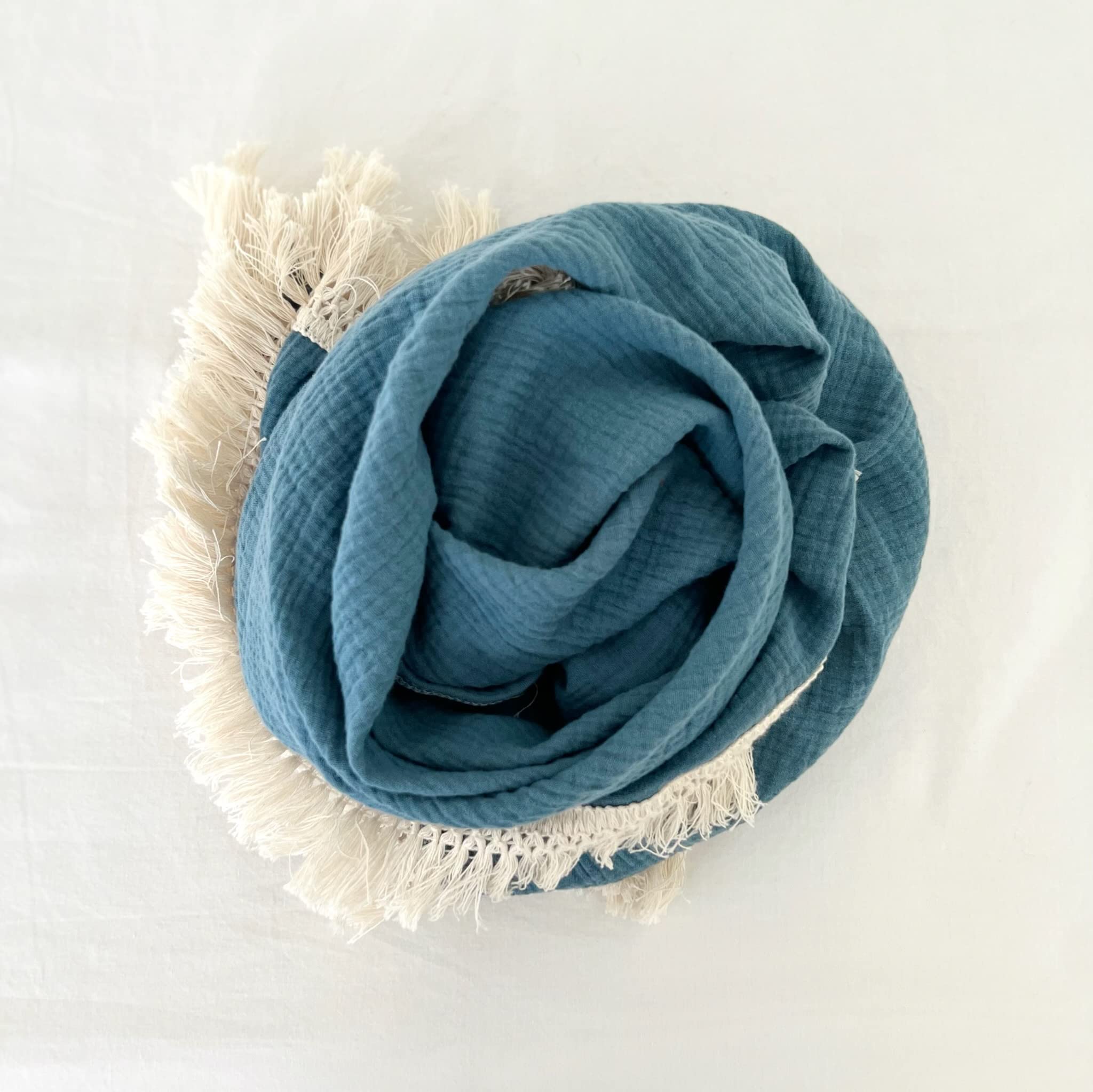soft muslin crinkle blue blanket gentle on baby's skin