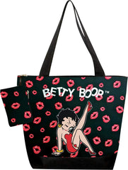 Betty Boop diaper bag with top zip closure for easy access and organized carry