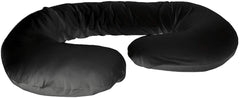 Betty Dain stretch jersey pillowcase for C-shape pillows; fits 60 x 25 inches in black.