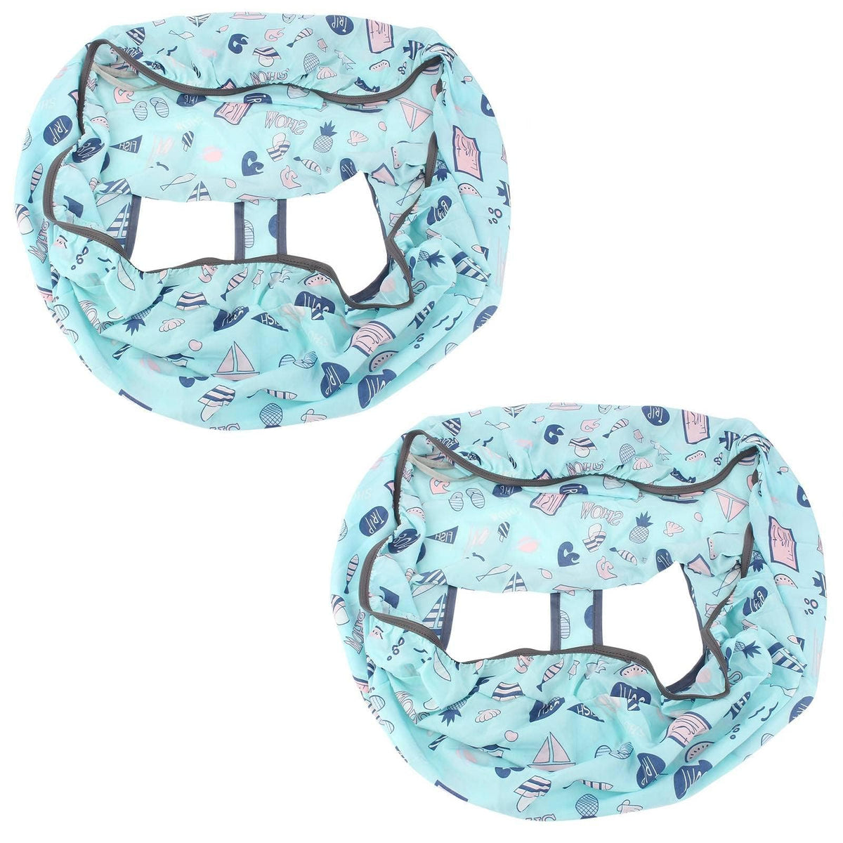 Beufee 2Pcs shopping cart cover blue provides full cart protection for babies