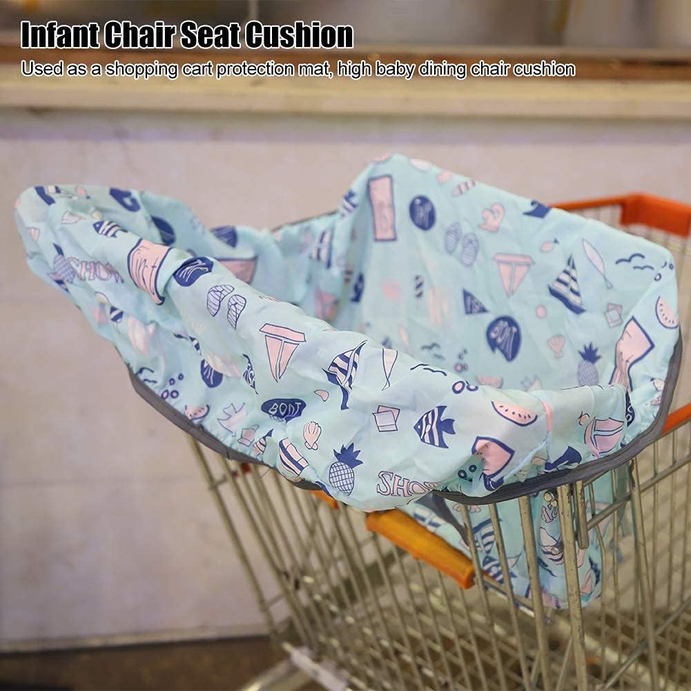 Beufee grocery cart cover blue with storage pocket for toys and essentials