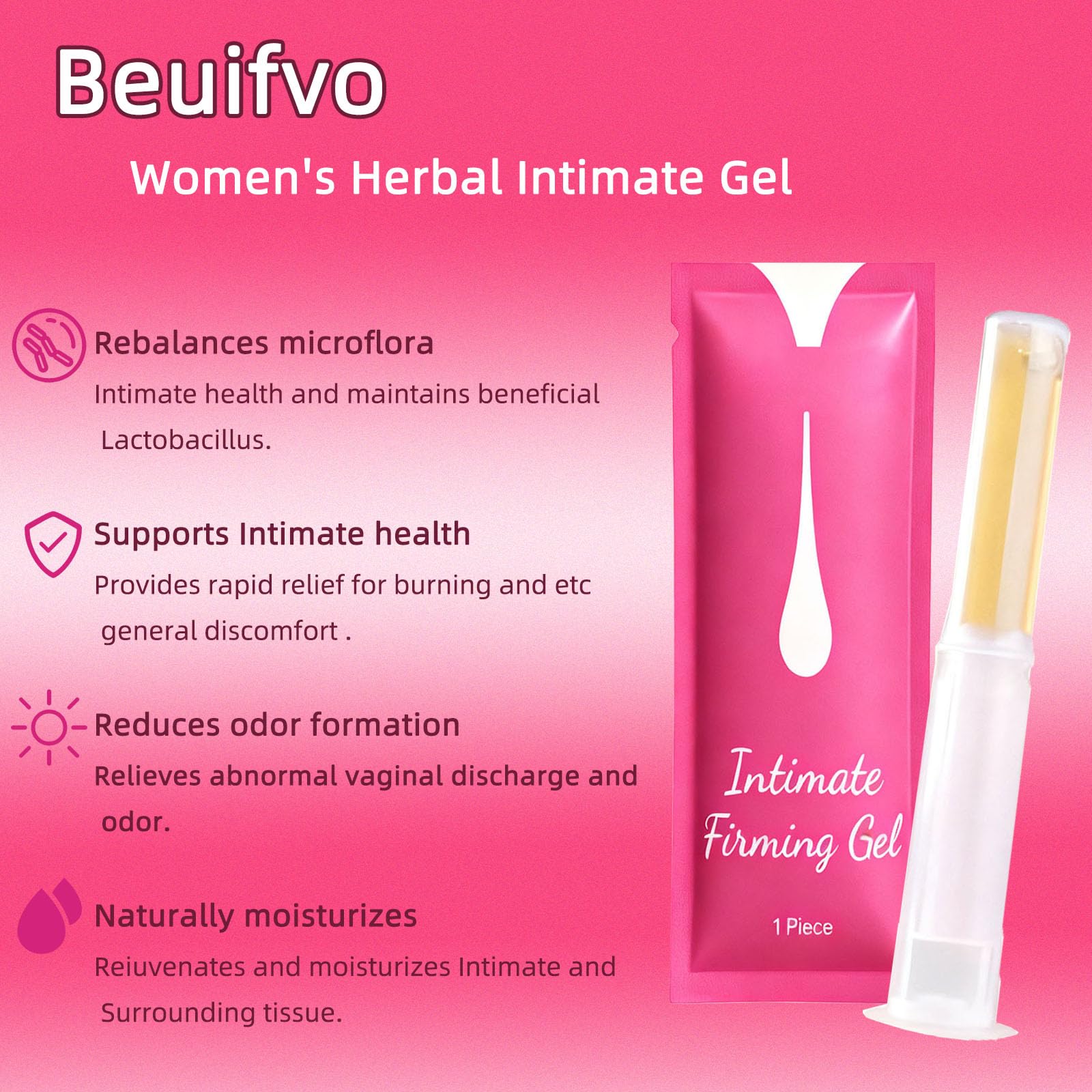 Close-up of Beuifvo gel texture highlighting probiotic herbal care.