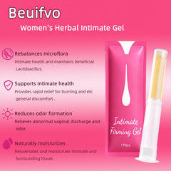 Close-up of Beuifvo gel texture highlighting probiotic herbal care.