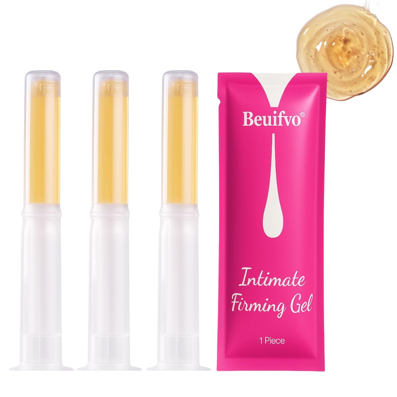 Beuifvo women's intimate gel bottle highlighting probiotic formula for pH balance.