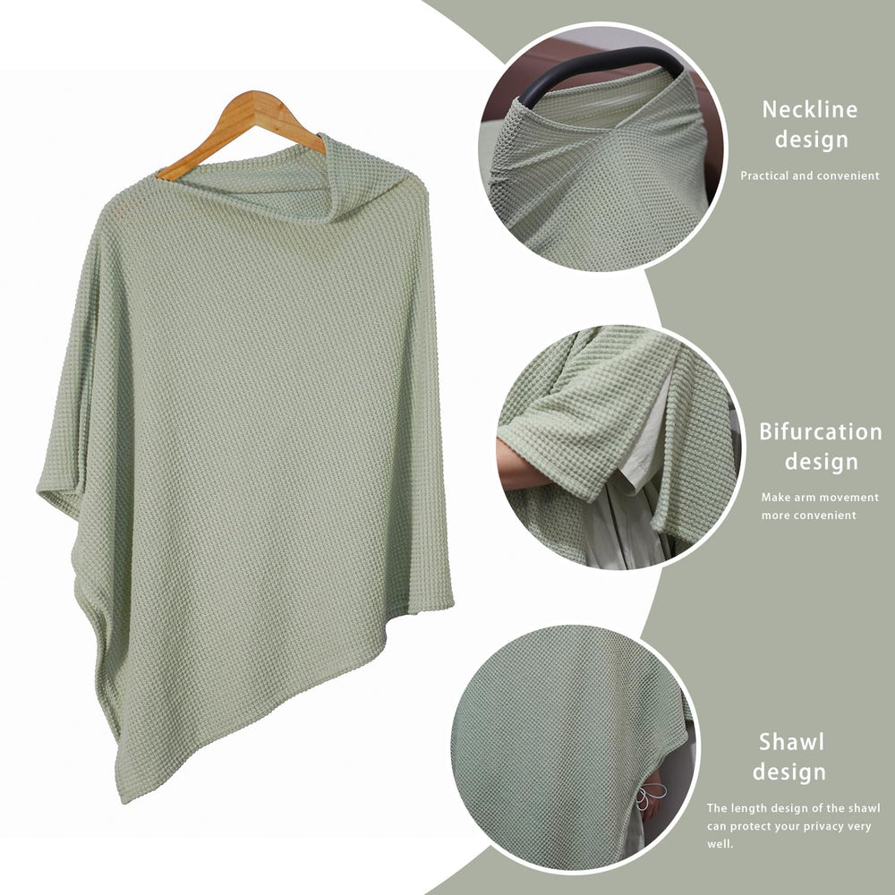 BEWDIO Beige Nursing Cover in public feeding setting emphasizes discreet, comfortable nursing.