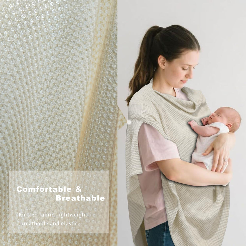 BEWDIO Beige Nursing Cover used as stroller cover outlines multi-function convenience.