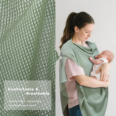 BEWDIO Green nursing cover is machine washable for easy cleaning after outings