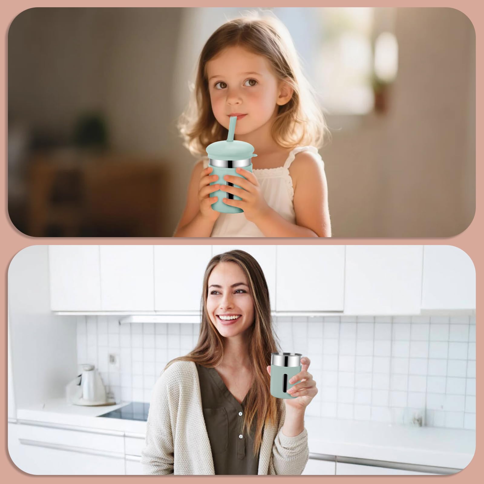Beyoung detachable lid and straw for easy cleaning and on-the-go hygiene.