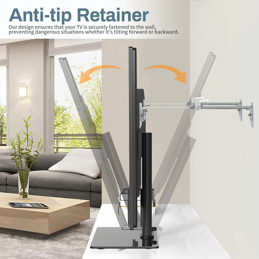 Bezant TV strap installation showing wall anchor for quick, reliable safety.