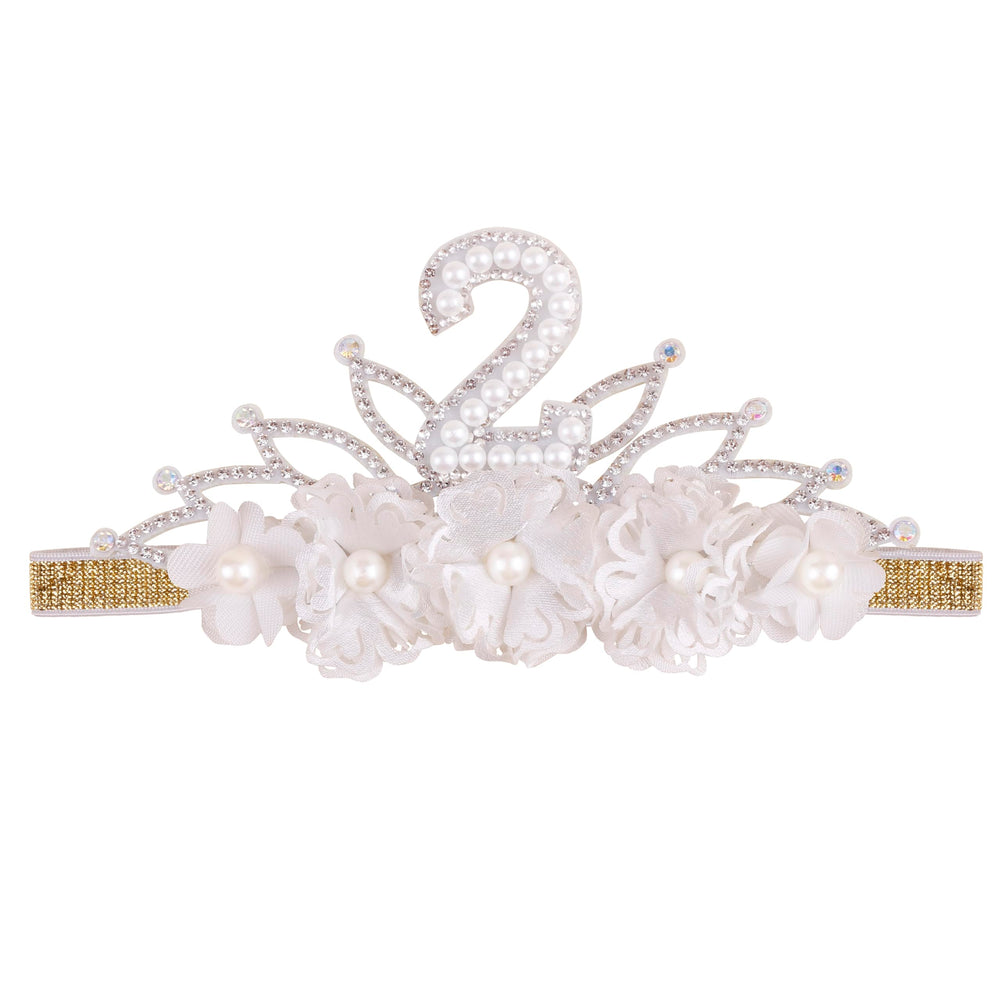BFNAAgirl digital birthday crown worn by a baby girl in a photoshoot.