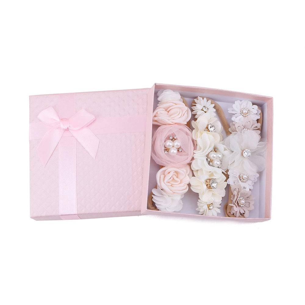 BFNAAgirl baby headband with back cotton pad for gentle, mark-free wear.