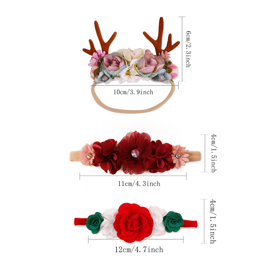 BFNAAgirl 3pcs floral headbands in a gift-ready box.
