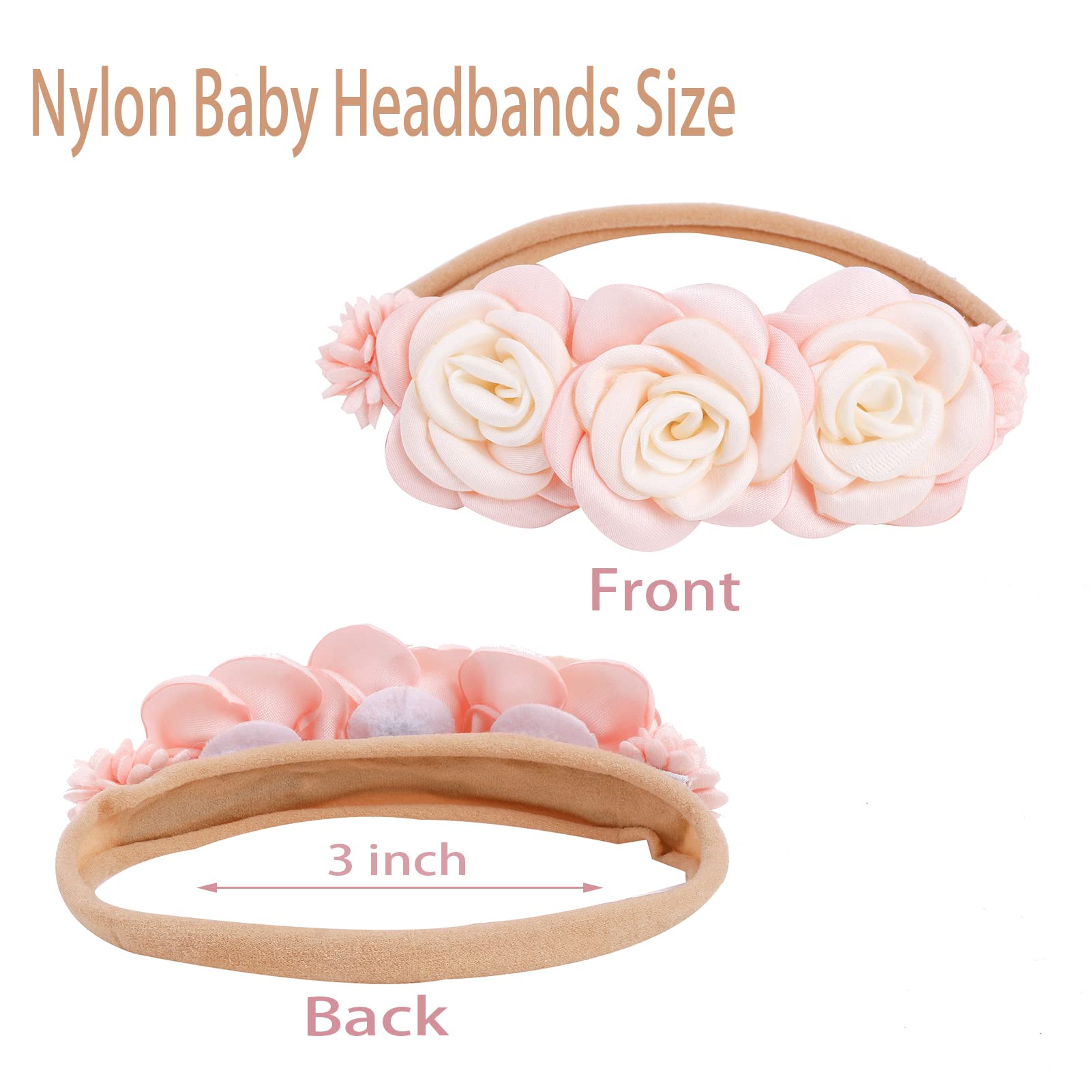 BFNAAgirl adjustable baby headband fits 14-22 inches as child grows