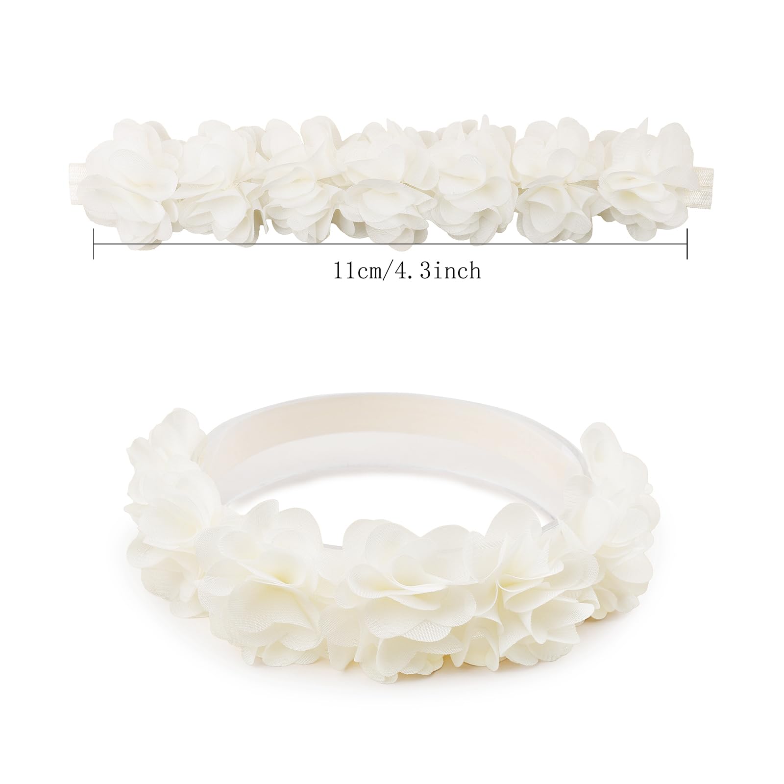 BFNAAgirl nylon elastic headband stretches 14-22 inches for growing hair.