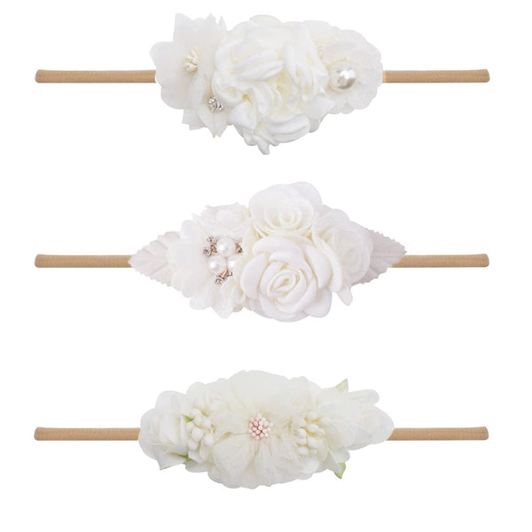 BFNAAgirl baby girl floral headband with soft fabric flowers for gentle, everyday wear