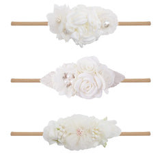 BFNAAgirl baby girl floral headband with soft fabric flowers for gentle, everyday wear