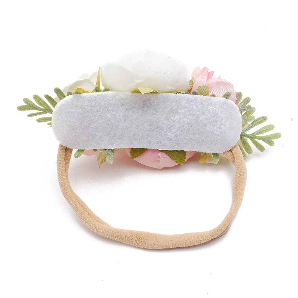 BFNAAgirl back-pad floral headband with cotton backing, soft elastic for mark-free wear