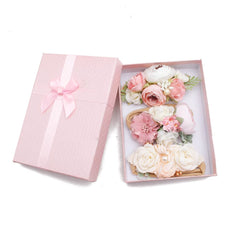 BFNAAgirl baby headband with pearl accents and floral design, gentle stretch for kids