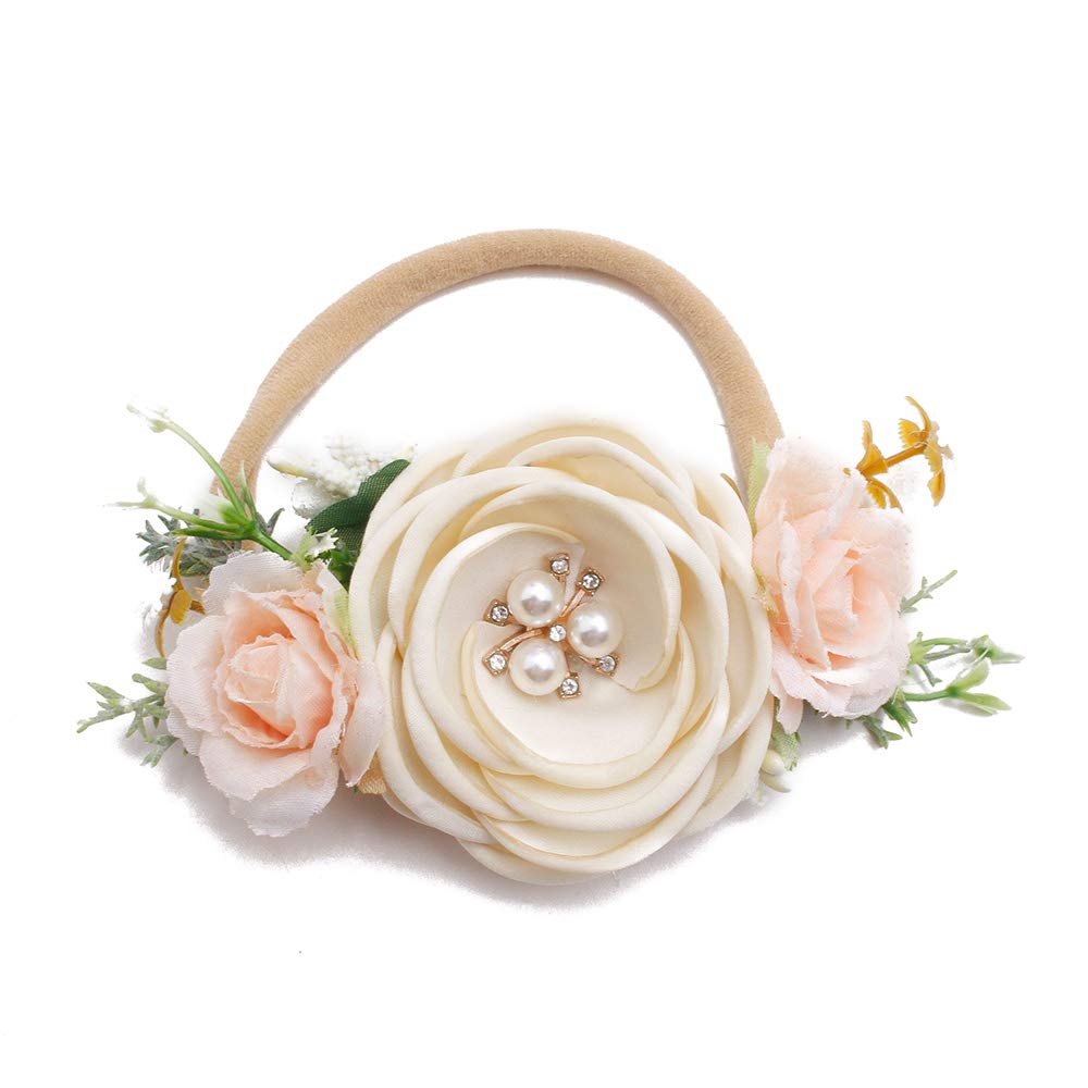 BFNAAgirl rhinestone floral headband, subtle sparkle for newborn outfits