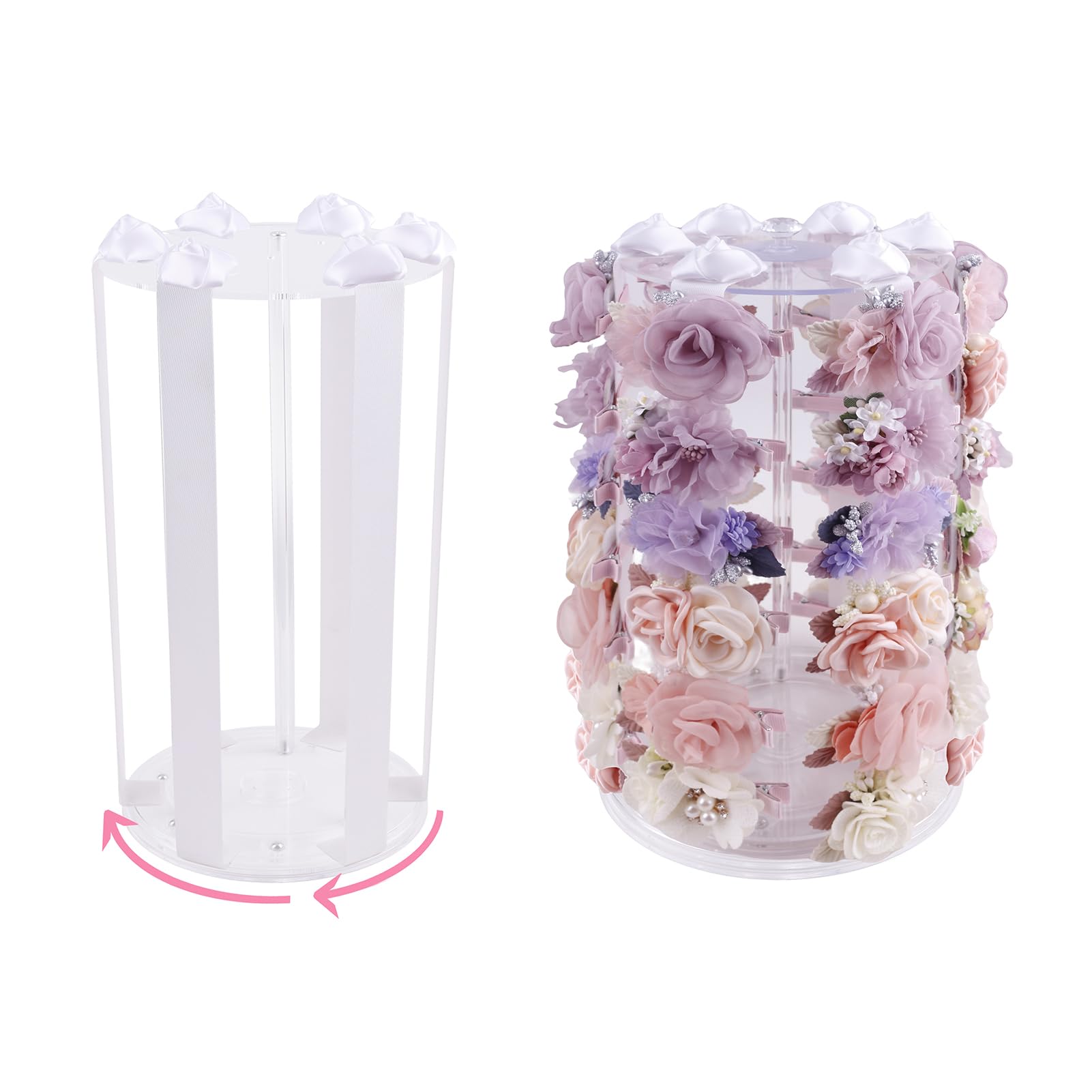 BFNAAgirl bow holder stand with 360° rotation for quick accessory access.