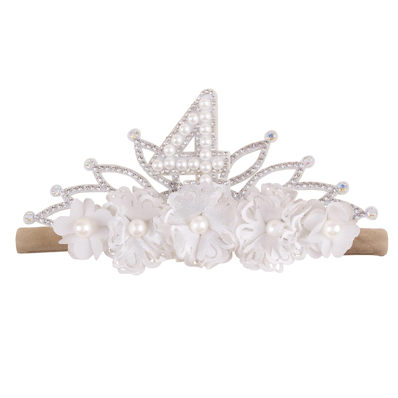 BFNAAgirl digital birthday crown headband for baby girls, ideal for photos.