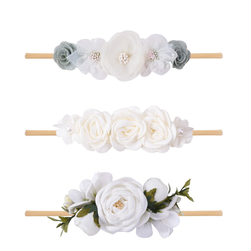 BFNAAgirl floral headband with back cotton pad for gentle comfort.